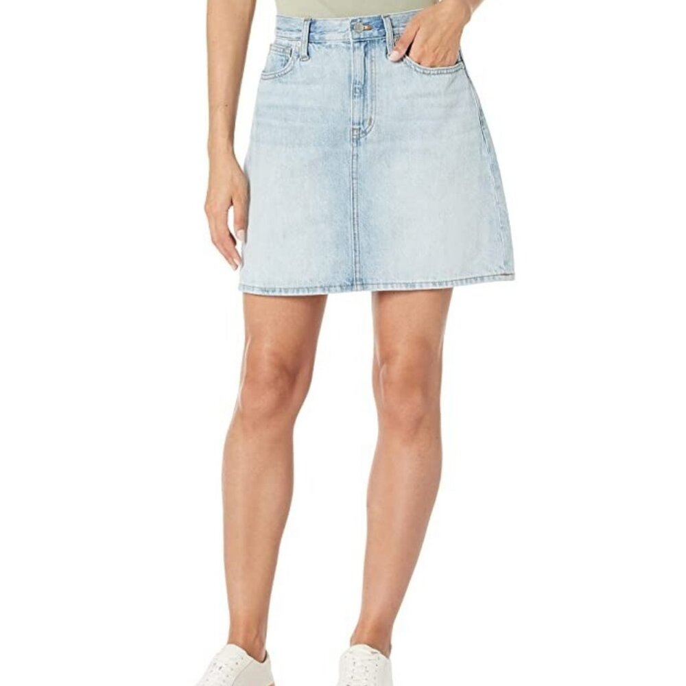 Madewell Light Blue Rigid Denim A-Line Skirt